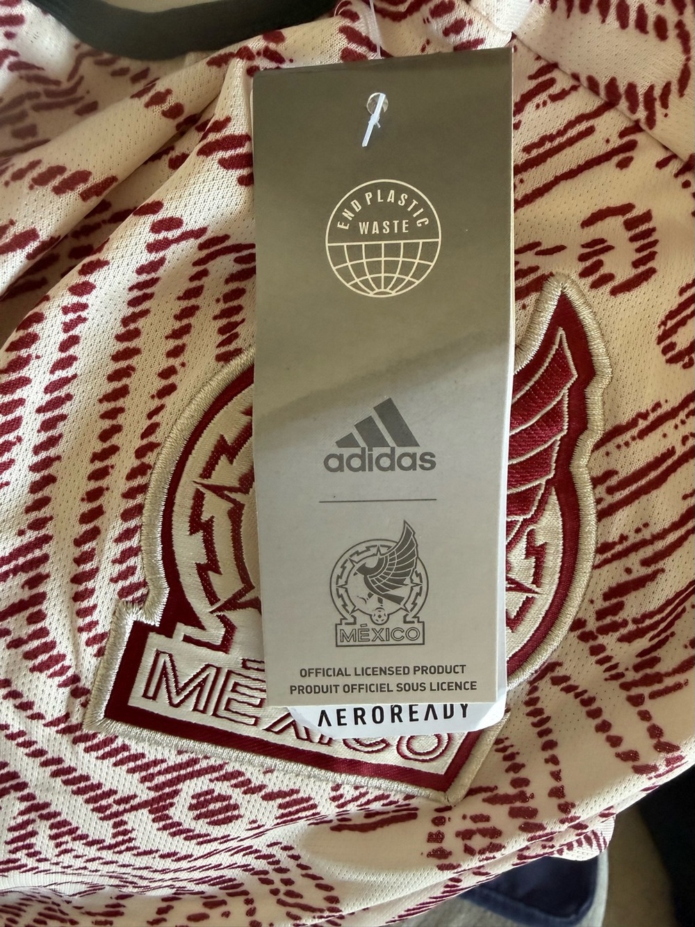 New With Tags Men’s Adidas Mexico 2022 Away Jersey Original HD9314 Slim Fit 2XL - Picture 5 of 7